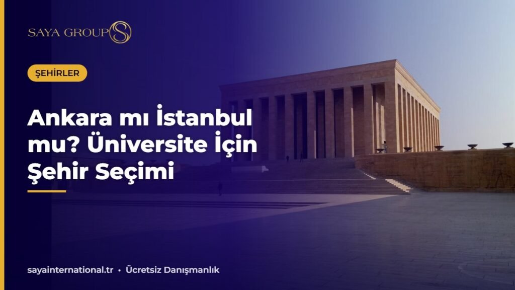 Ankara'da üniversite okumak için şehir manzarası ve kampüs