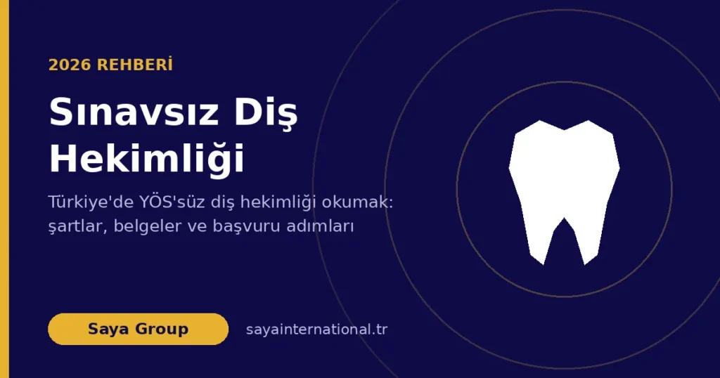 Sınavsız diş hekimliği 2026 rehberi - Saya Group
