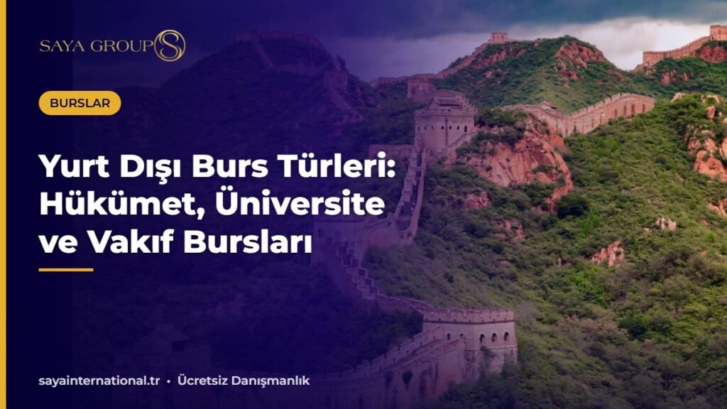 Yurt dışı burs türleri: hükümet, üniversite ve vakıf bursları